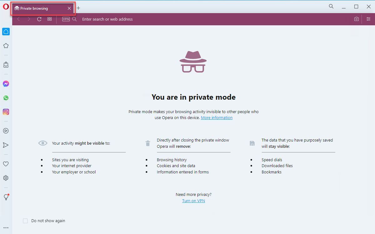 Private Tab